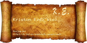 Kriston Ezékiel névjegykártya